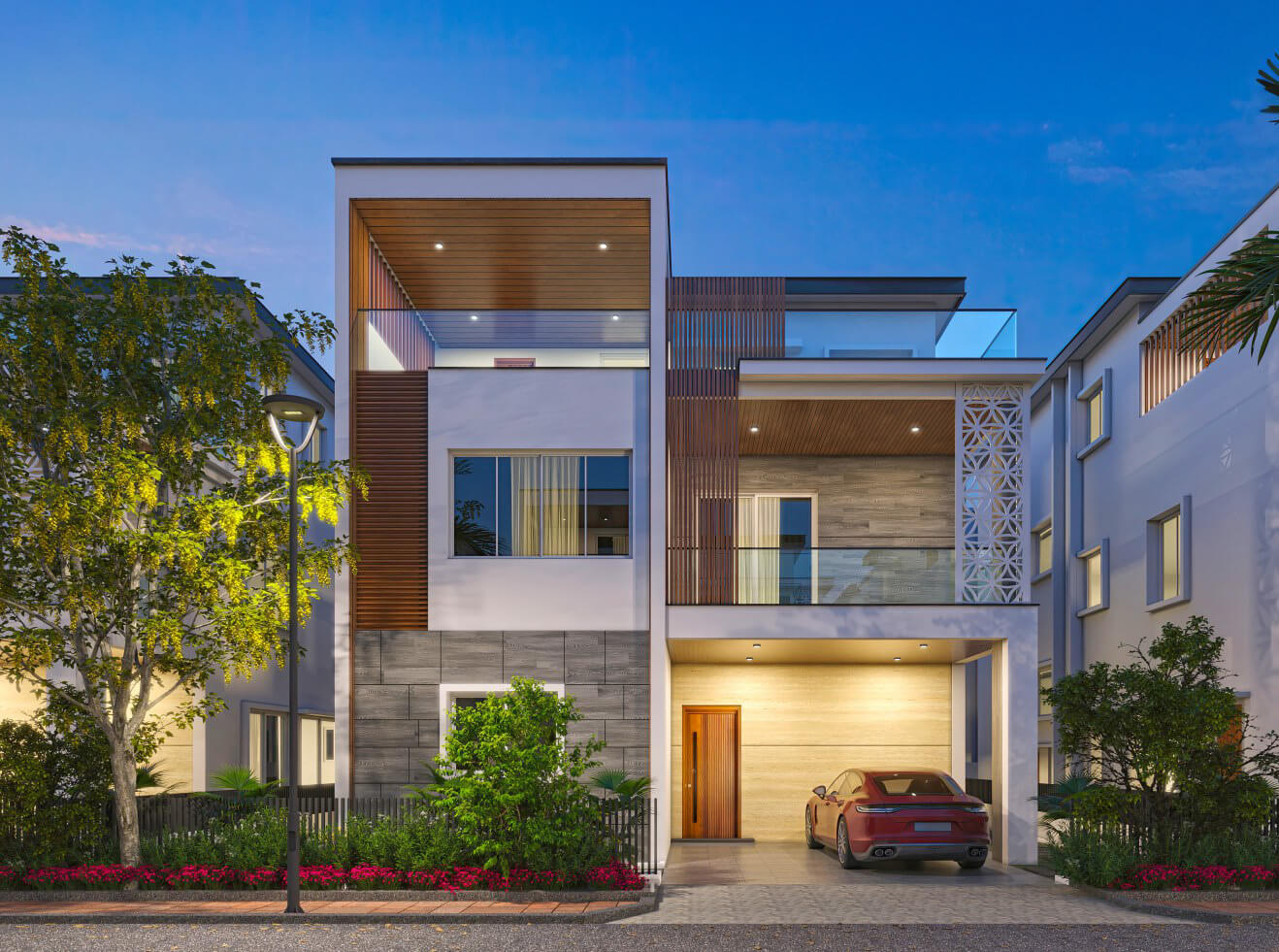 Evening villa view